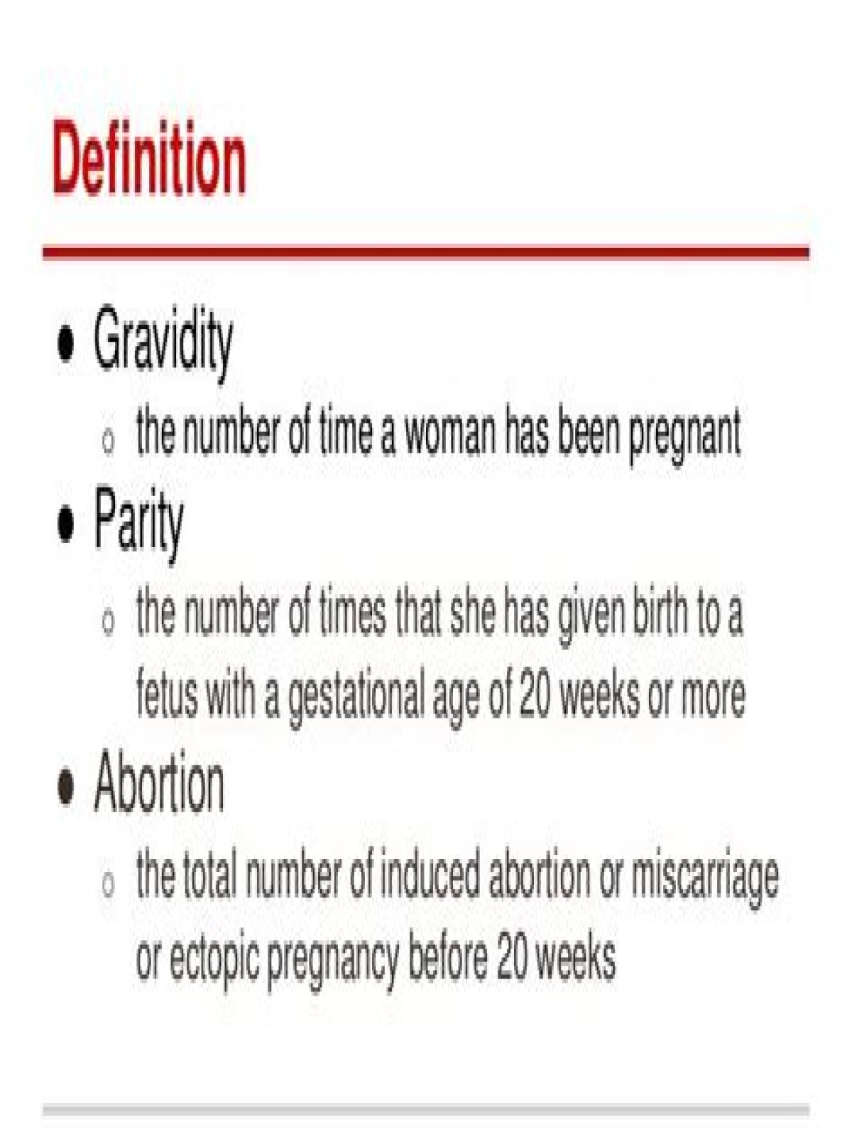 Does gravidity include current pregnancy?