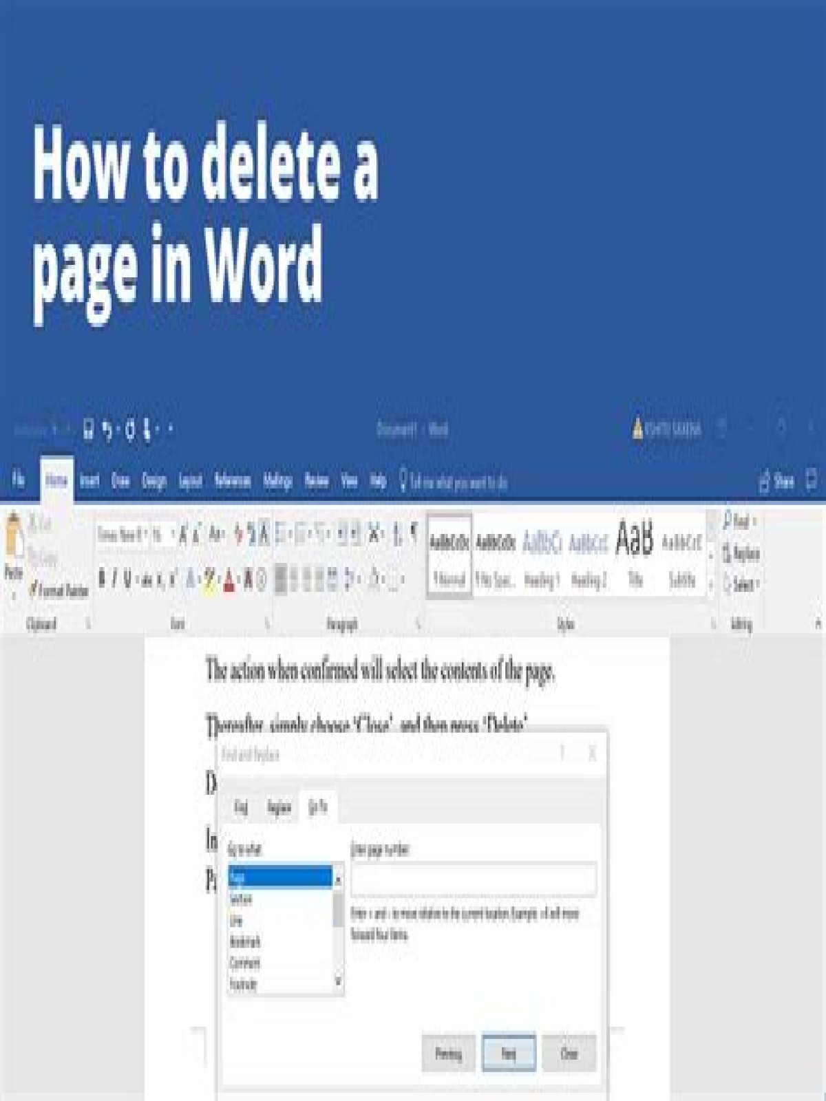 How do I delete an extra page in Word 2007?