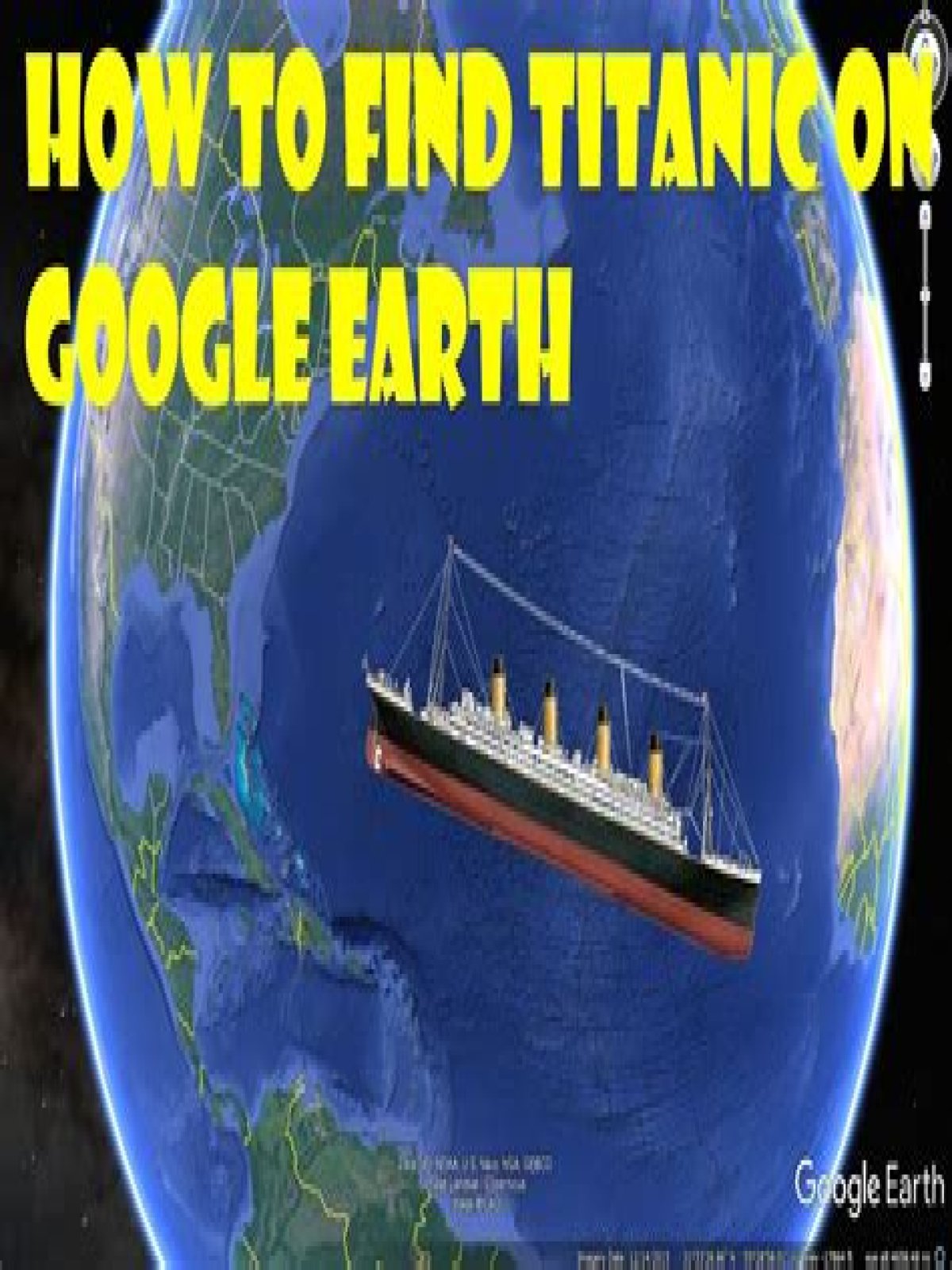 How to find the titanic on google earth? Can you see the titanic on google earth?