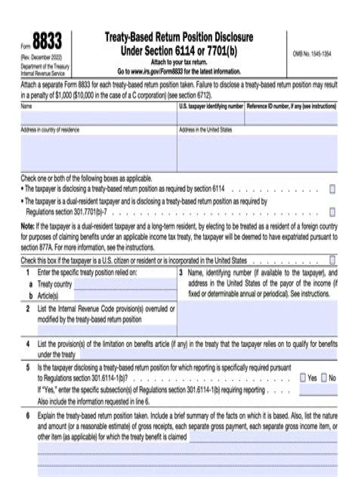 What is a treaty-based return position?