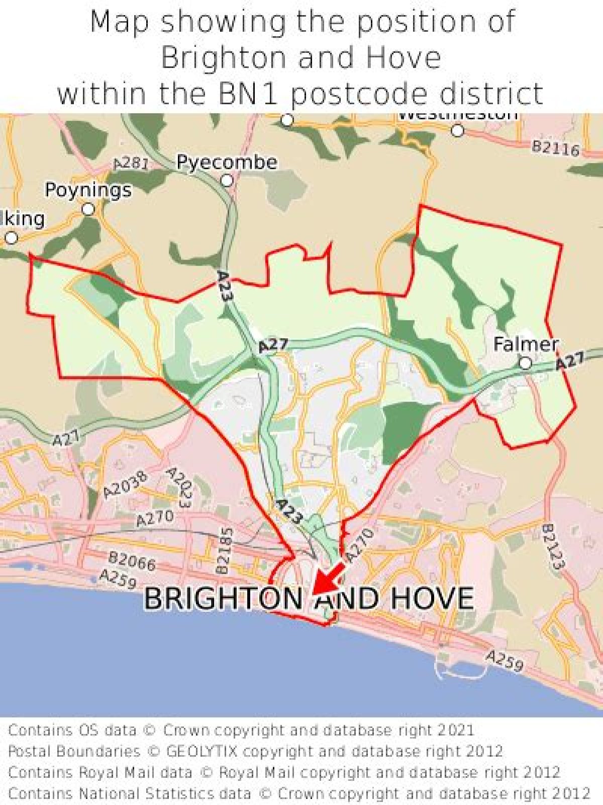Where is the boundary between Brighton and Hove?