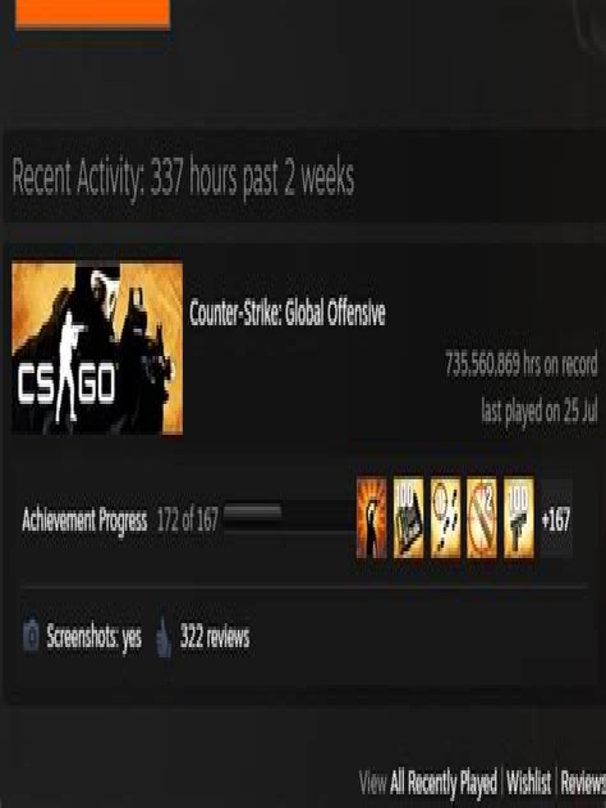 Who has the most hours on csgo