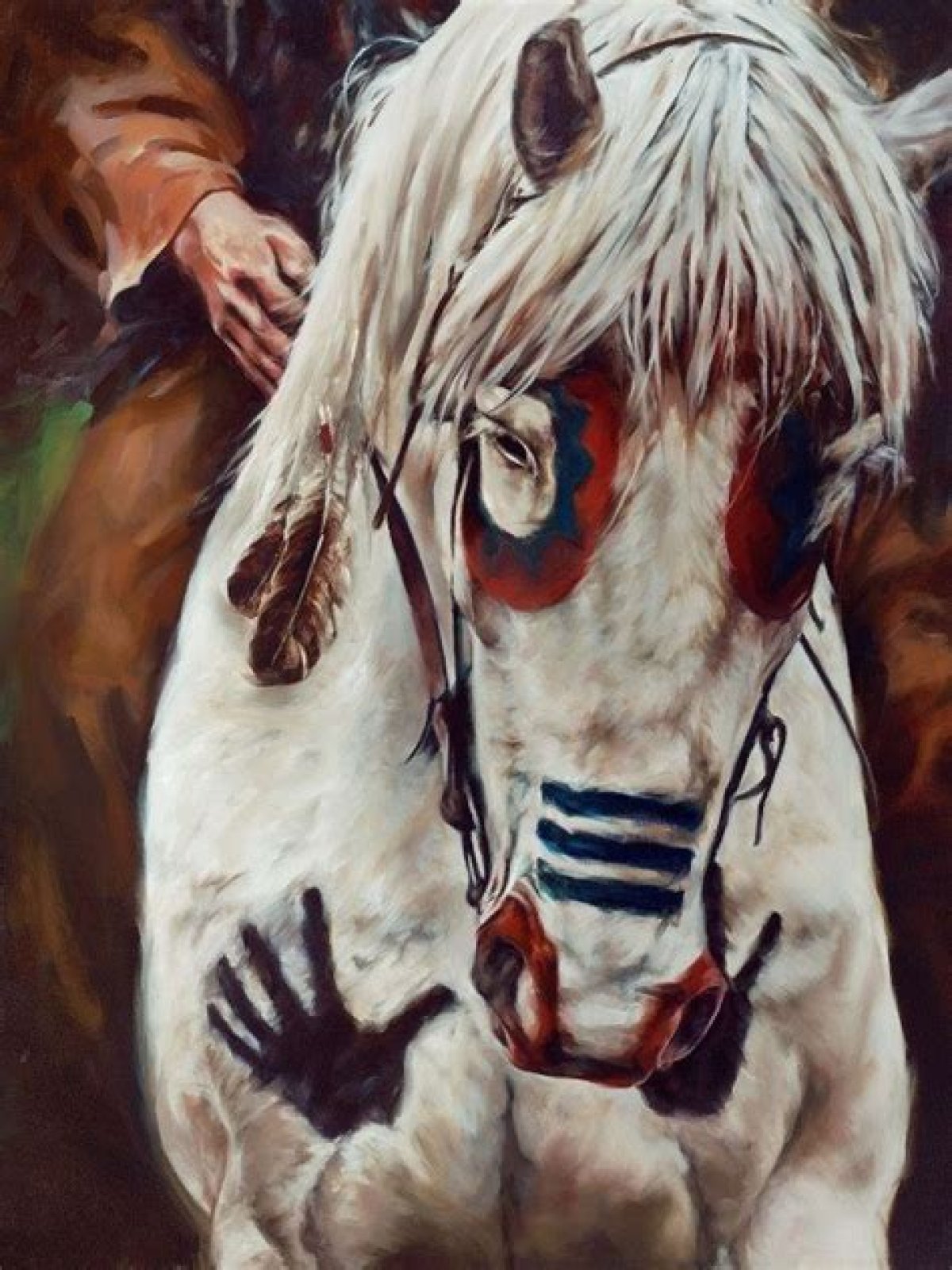Why did Indians put handprints on their horses?