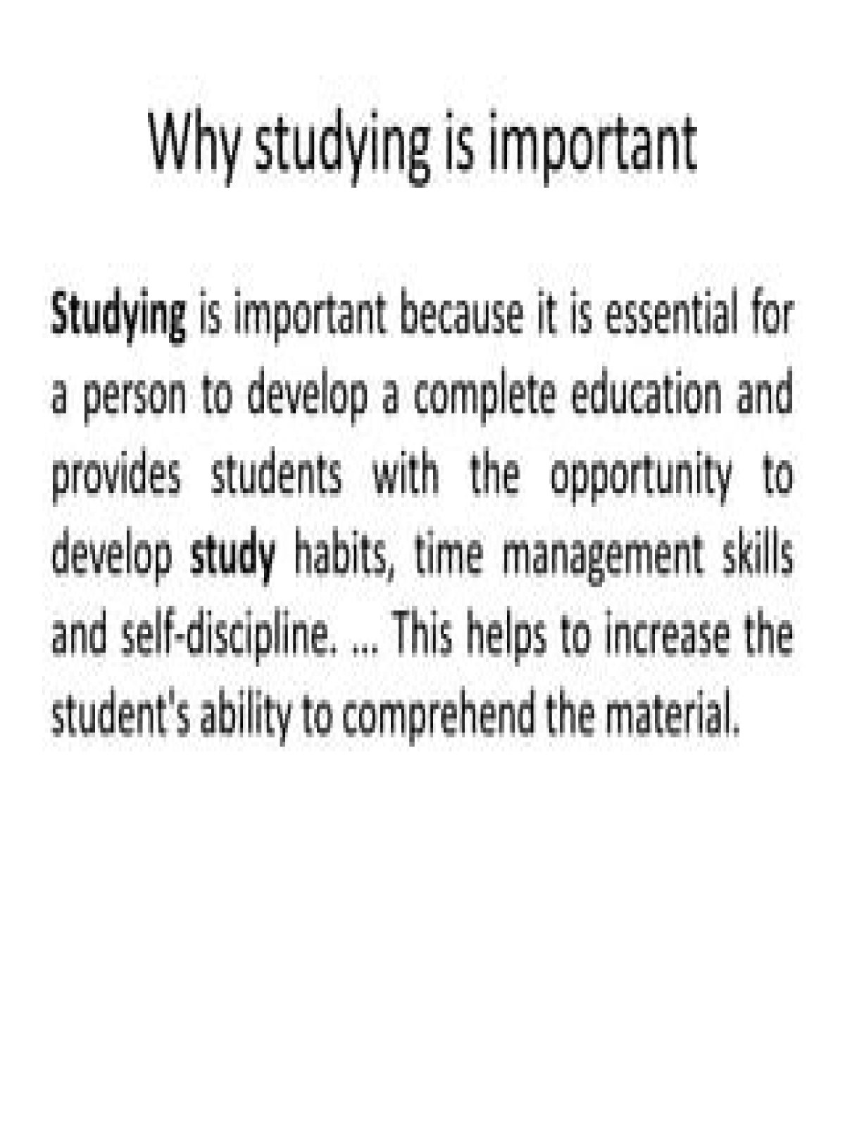 why studying is important - Lisbd-net.com